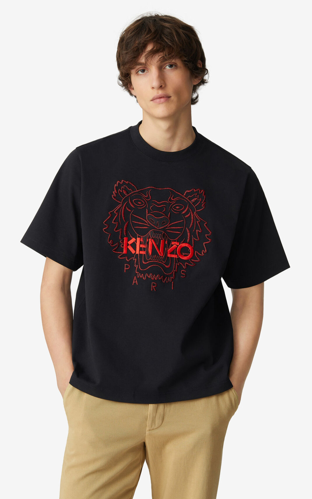 Kenzo Tiger loose fitting μπλουζακια ανδρικα μαυρα | GR041775